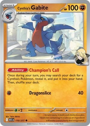 Cynthia's Gabite — 110/217 — Normal