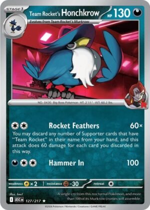Team Rocket's Honchkrow — 127/217 — Holo