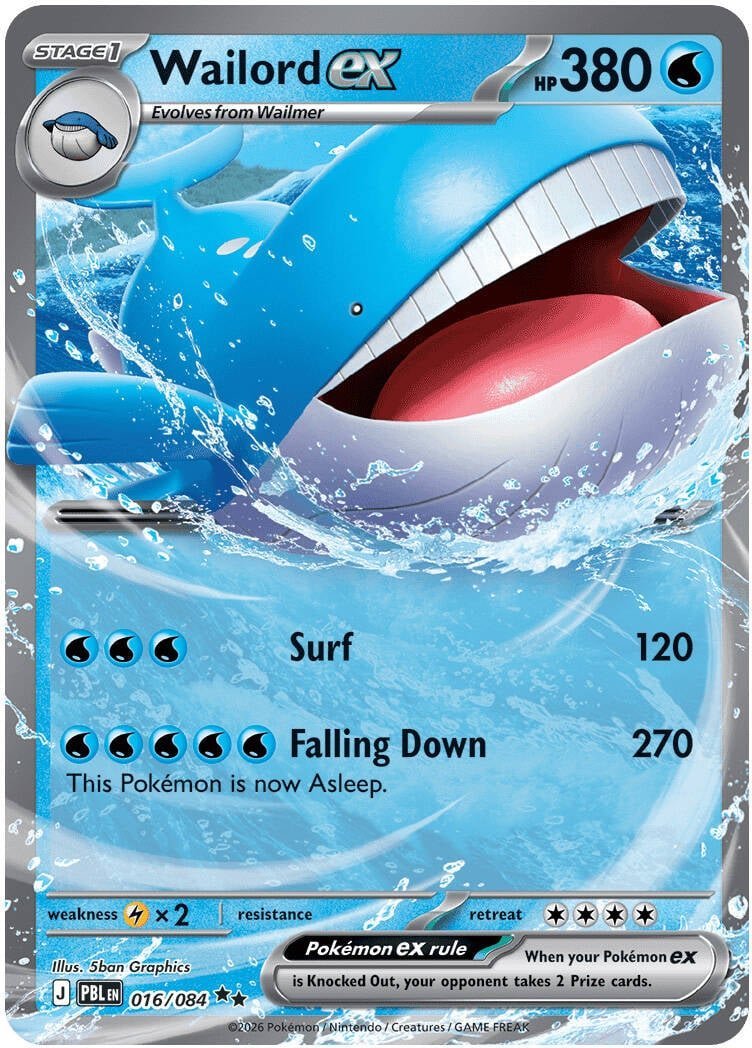 Wailord ex — 016/084 — Double Rare