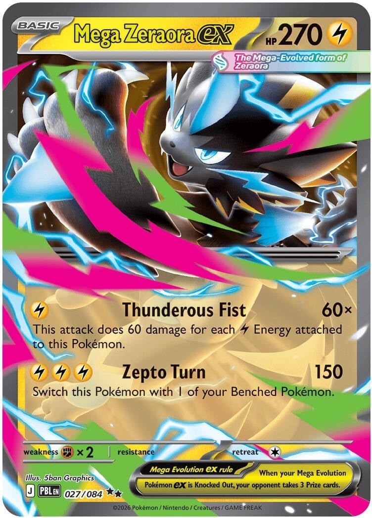 Mega Zeraora ex — 027/084 — Double Rare